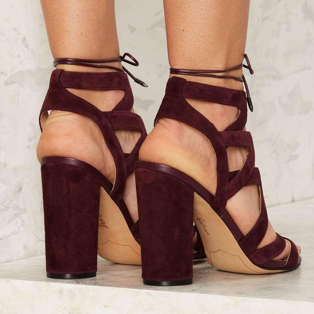 NWT Sam Edelman Suede Block Heel Sandals Size 7 - Picture 7 of 7